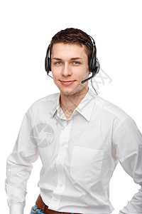 男性客户服务代表或呼叫中心肖像图象帮助求助商业热线衬衫职业人士顾客男人咨询图片