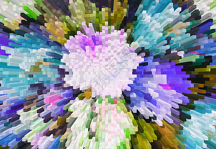 具有挤压效果的印象主义绘画彩色花卉坝积木几何学纺织品壁纸花园印象派插图艺术图片作品图片