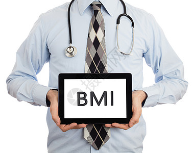 持有平板药的医生BMI小数营养重量动机机构体重卫生政权身体标签图片