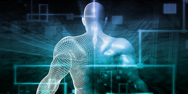 未来科学电路机器人工具投资电子人智力渲染技术男人探索图片