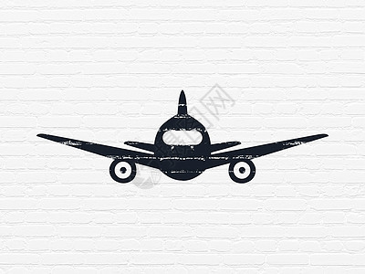 旅行概念飞机在背景墙上绘画运输空气航空公司休息航空冒险世界巡航旅游图片