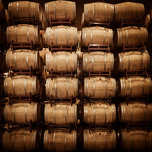 波尔多葡萄园地窖里堆满的酒桶酿酒质量控制男士葡萄园酿酒师酒商药片玻璃电脑旅游图片