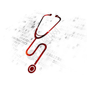 数字背景下的健康概念听诊器药品脉冲诊断医院卫生保健心脏病学医生数据疾病图片