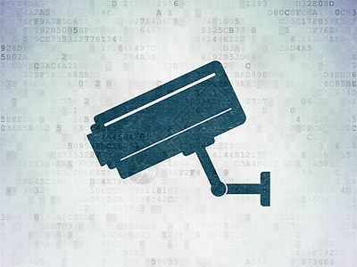 数字数据纸背景上的保护概念闭路电视摄像机相机技术政策控制蓝色代码视频监视监控攻击图片
