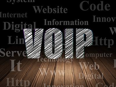 网络设计概念 在冷黑室的VOIP孵化划痕文本网站辉光房间电话服务器棕色代码图片