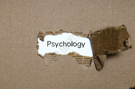 心理学这个词出现在撕破的纸后面分析精神科沉思精神治疗性格疾病沮丧药品头脑图片