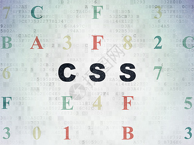 数字数据纸背景上的编程概念 Css表格应用程序中心编码接口技术网络字母硬件绘画图片