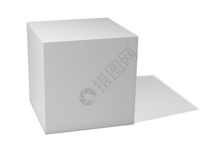孤立在白色背景上的空白框包装船运商业软件推广立方体电脑阴影纸板商品图片