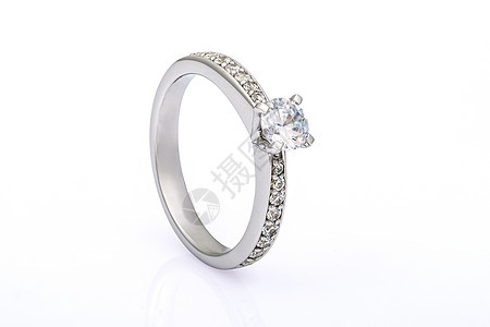 白金结婚戒指白色宝石奢华订婚礼物反射婚礼石头配饰钻石图片