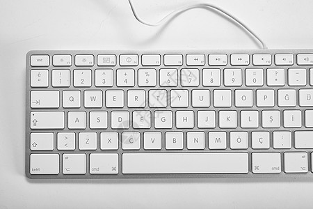 电脑键盘计算机键盘办公室照片空白硬件纽扣商业剪裁白色电脑技术背景