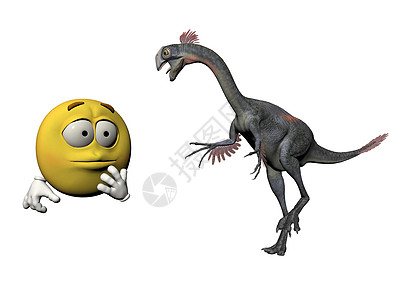 恐龙出现时恐惧的表情 -3D化身图片