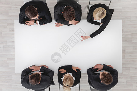 围桌的企业队头脑职场会议女士合伙商务桌子团队白色团体图片