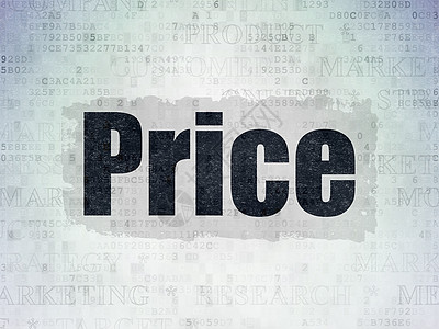 数字数据纸背景上的营销概念价格电脑产品宣传互联网标签市场品牌技术绘画代码图片