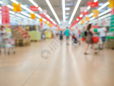 摘要模糊的超市购物中心零售部门美食背景产品生产市场走道食物图片