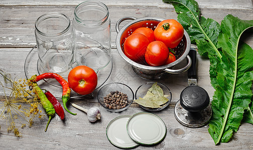 驱赶收获番茄美食收成食谱厨房胡椒桌子草本植物玻璃装罐蔬菜图片