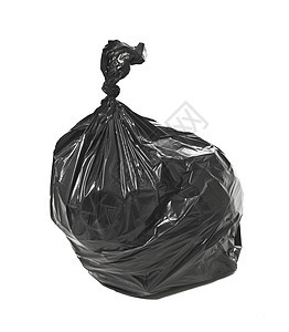 白色隔离的黑垃圾袋家务生态回收环境黑色倾倒垃圾打扫家庭塑料图片