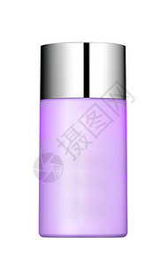 面霜罐 在白色背景和反射中被孤立兰花身体紫色奶油皮肤皮肤科保湿护理水合物治疗图片