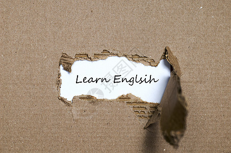在撕破纸后面学习英语这个词讲话商业字体软木标签知识语法外国作坊教育图片
