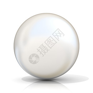 3D 白色 perl 球体图片