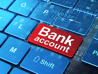 计算机键盘背景上的货币概念银行账户高清图片