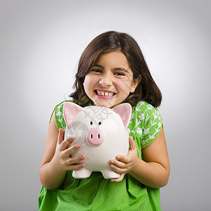 节储蓄快乐钱盒童年金融银行灰色女孩经济小猪微笑硬币图片