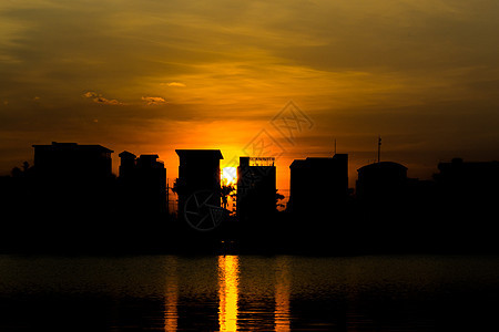 Bangkok市的景色日落图片
