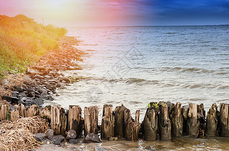 海上的裂开水海洋墙纸日出海岸阳光风景鹅卵石海滩波浪太阳图片