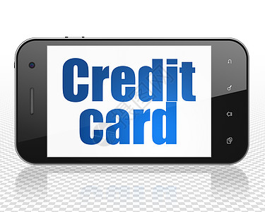 金钱概念智能手机与信用卡上显示信用货币屏幕3d渲染价格卡片细胞电话市场图片