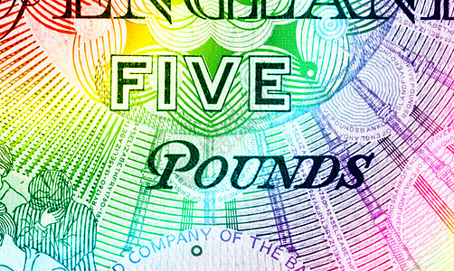 英镑货币背景-5 英镑-彩虹图片