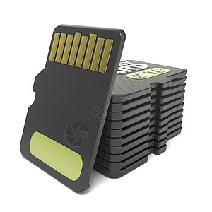 内存微Sd牌堆 3D数据店铺芯片相机技术贮存驾驶硬盘宏观卡片图片