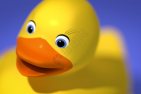 甜橡皮鸭渲染鸭子玩具童年孩子们小鸭子黄色橙子婴儿孩子图片