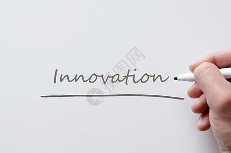 写在白板上的创新智力力量教育团队解决方案想像力红色商业成功领导图片