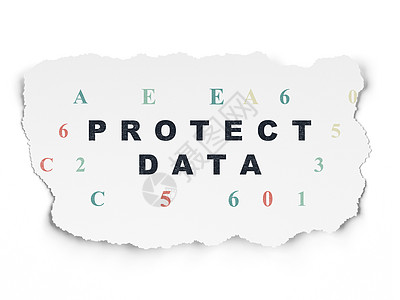 安全概念保护撕纸背景上的数据数字隐私犯罪政策裂缝财产绘画字母网络别针图片