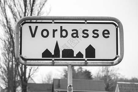 Vorbasse 城市标志 黑白图片