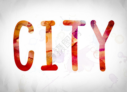 城市概念水彩词艺术墨水写作街道都市白色行政区景观图片