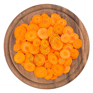 切片胡萝卜在切割板上 白背景孤立无援烹饪白色橙子饮食食物厨房营养用具蔬菜植物图片