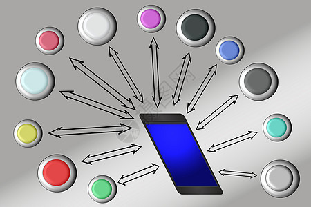 带有图标的移动电话社交因特网电路机动性下载数据计算机软件图表通讯图片
