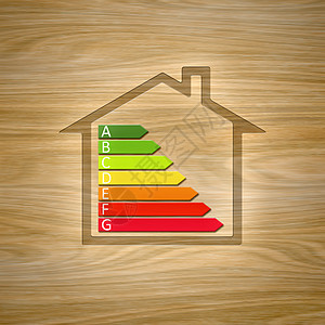 有能源效率图表的木房子图片