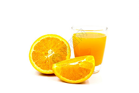 白色背景上隔离的新鲜橙汁液体饮食玻璃塑料橙子食物果汁水果黄色图片