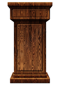 木质3D说明3d辩论演讲旗帜插图政治肥皂盒站立树桩讲坛图片
