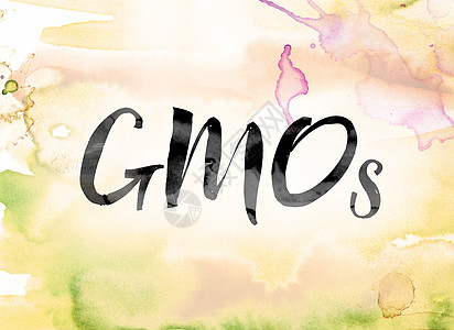 GMOs 彩色水彩和墨水字艺术图片