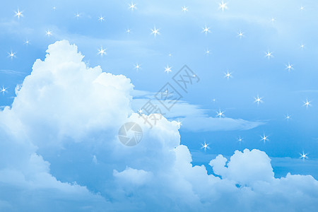 蓝云和蓝色天空 有假星光图片