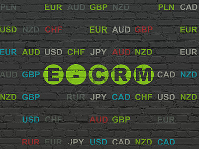 背景墙上的财务概念 ECRM品牌货币老板金融战略伙伴公司产品投资咨询图片