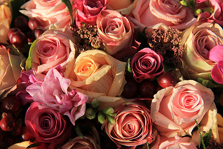 粉彩玫瑰婚礼布置新娘花朵庆典花束浪漫中心植物学仪式装饰品花瓣图片