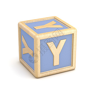 字母 Y 木制字母块字体旋转  3个插图班级蓝色公司学习童年教育玩具知识木头图片