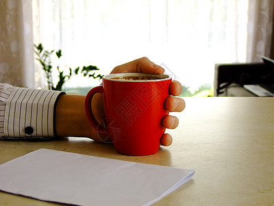 商业人白色笔记职业条纹早餐食物咖啡会议男性文档图片