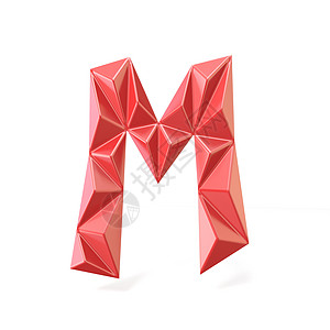 红色现代三角字体字母 M 3反射棱镜失真帽子插图形式测量几何学多边形闪光图片