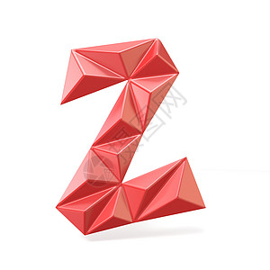 红色现代三角字体字母 Z 3棱镜几何学多边形闪光反射失真插图帽子形式测量图片