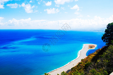 稀有的西西西里观意大利海美女大海天空视图蓝色海岸线景色图片