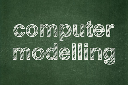 科学概念 黑板背景的计算机模型建模学习绘画勘探生物学粉笔物理化学实验室电脑黑色图片